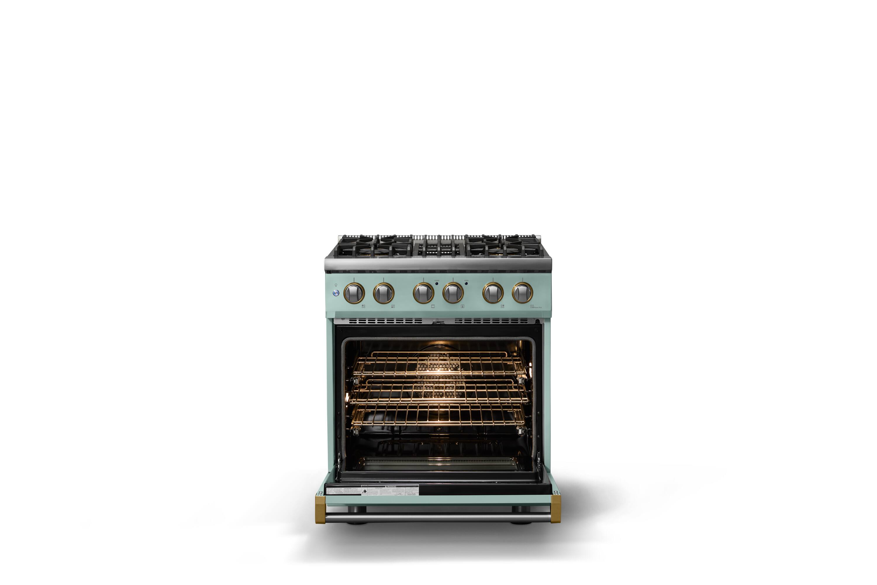 Alt View 2. Viking - 30"W. 4 Burner Pro5S 4.7 Cu. Ft. Freestanding Sealed Dual Fuel Convection LP Range-Splash/Brushed Brass - Splash.