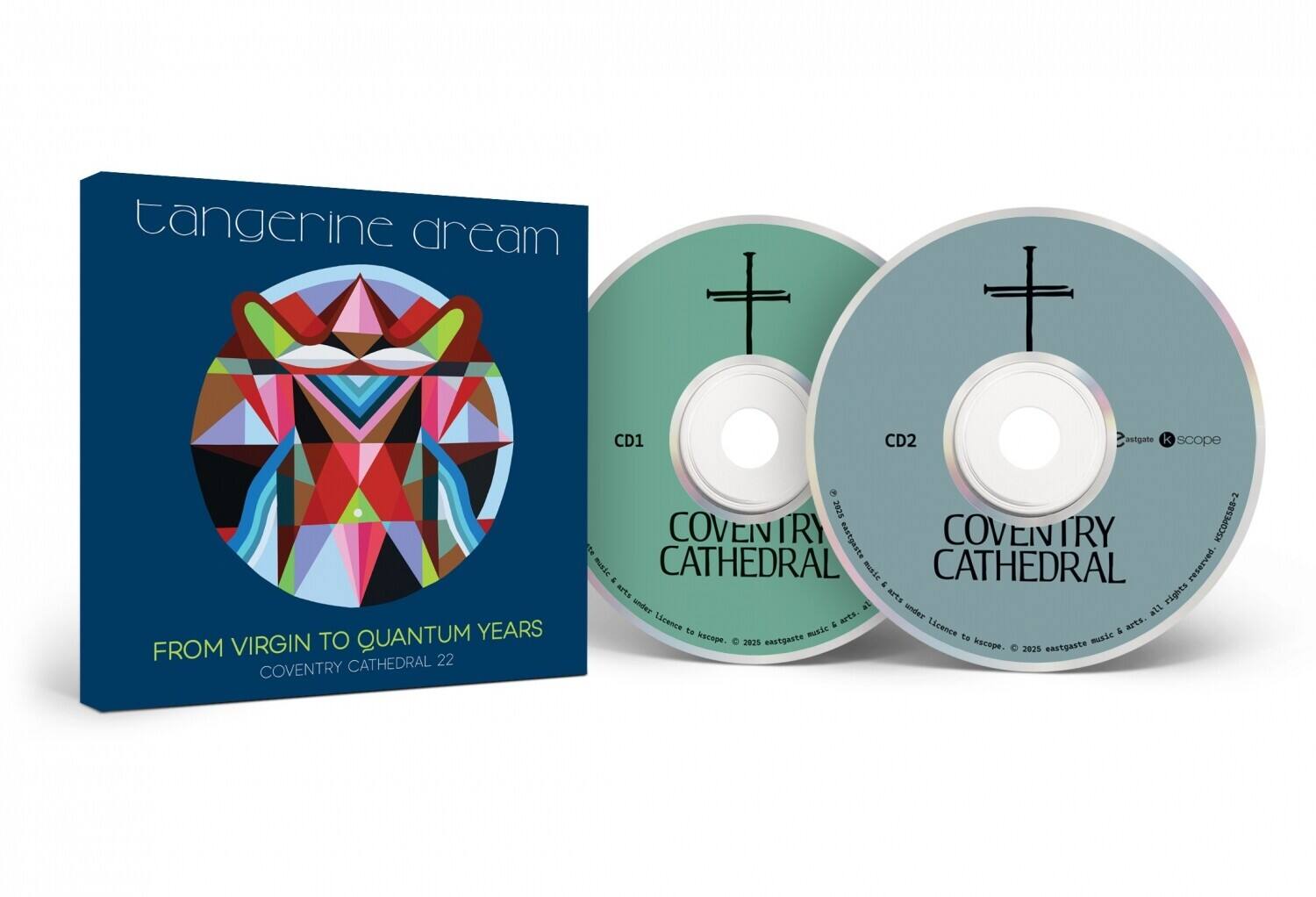 Tangerine Dream  
From Virgin to Quantum Years  
Coventry Cathedral 22  

CD1  
Coventry Cathedral  

CD2  
Coventry Cathedral  

Eastgate Kscope  
© 2025 Eastgate Music & Arts. All rights reserved.  
Music & Arts under licence to Kscope. © 2025 Eastgate Music & Arts.