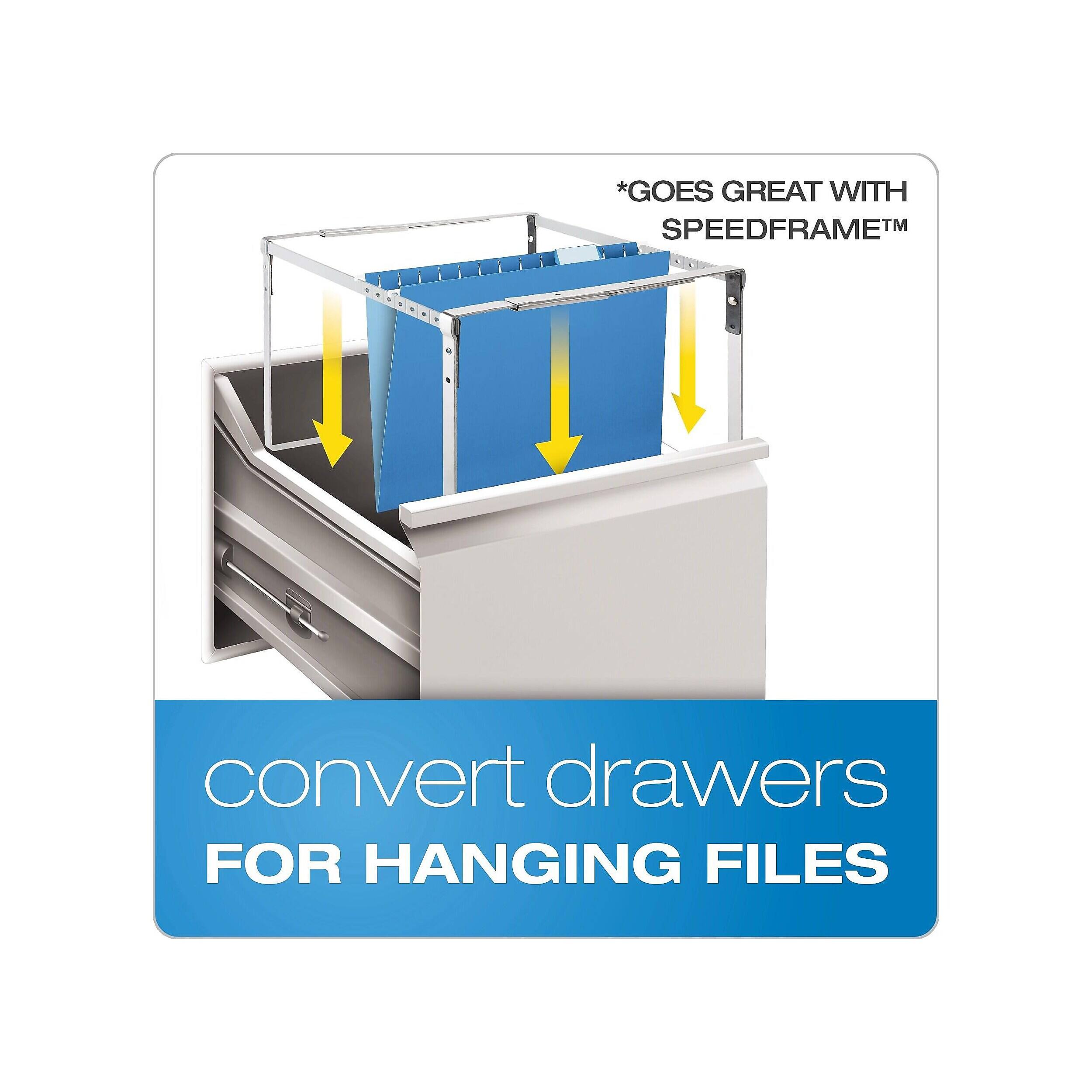 *GOES GREAT WITH SPEEDFRAMETM  
convert drawers FOR HANGING FILES