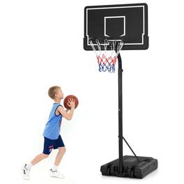 Costway - 6.9-8.5 FT Portable Outdoor Basketball Hoop with Shatterproof PC Backboard - Black