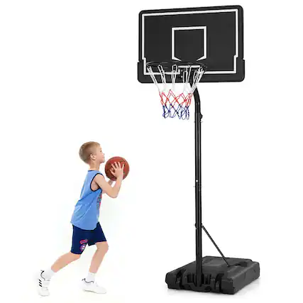 Front. Costway - Costway 6.9-8.5 FT Portable Outdoor Basketball Hoop with Shatterproof PC Backboard - Black.