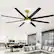Front. Breezary - 72" Large Indoor Ceiling Fan with Remote, 8 ABS Blades, 6-Speed DC Motor, Timer, 7''/12''Downrods, Light/No Light Option - Gold and Black (With Light).