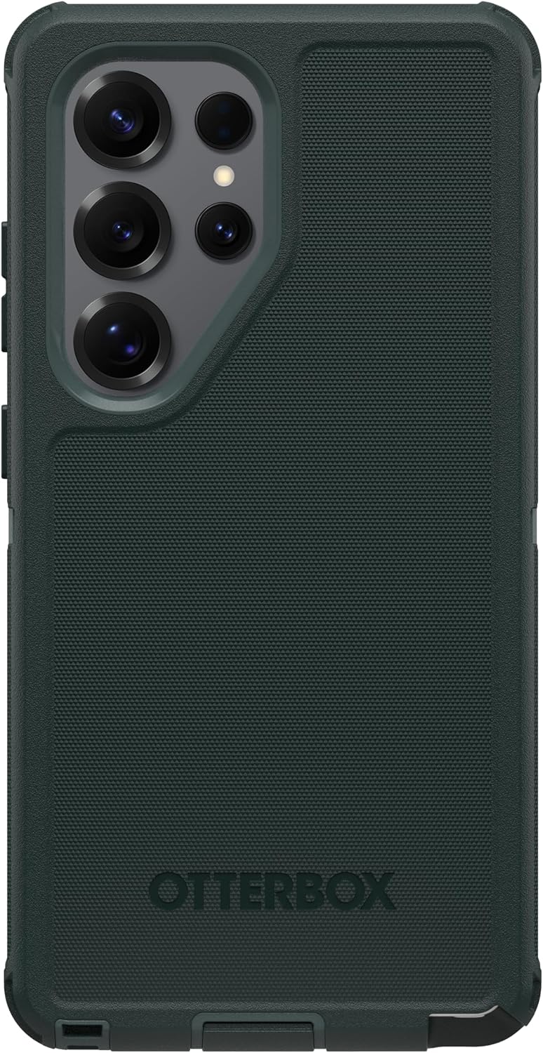Back. OtterBox - OtterBox Galaxy S25 Ultra (Only) Defender Series Case - Holster Clip Included - Rugged & Durable - with Port Protection - Shadow Moss (Green).