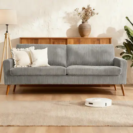 Front. Vipbear - 68" Loveseat Comfy Sofa with Spring Cushion, Solid Wood Frame, Tool-Free Assembly, for Living Room, Bedroom, Office - Dary.