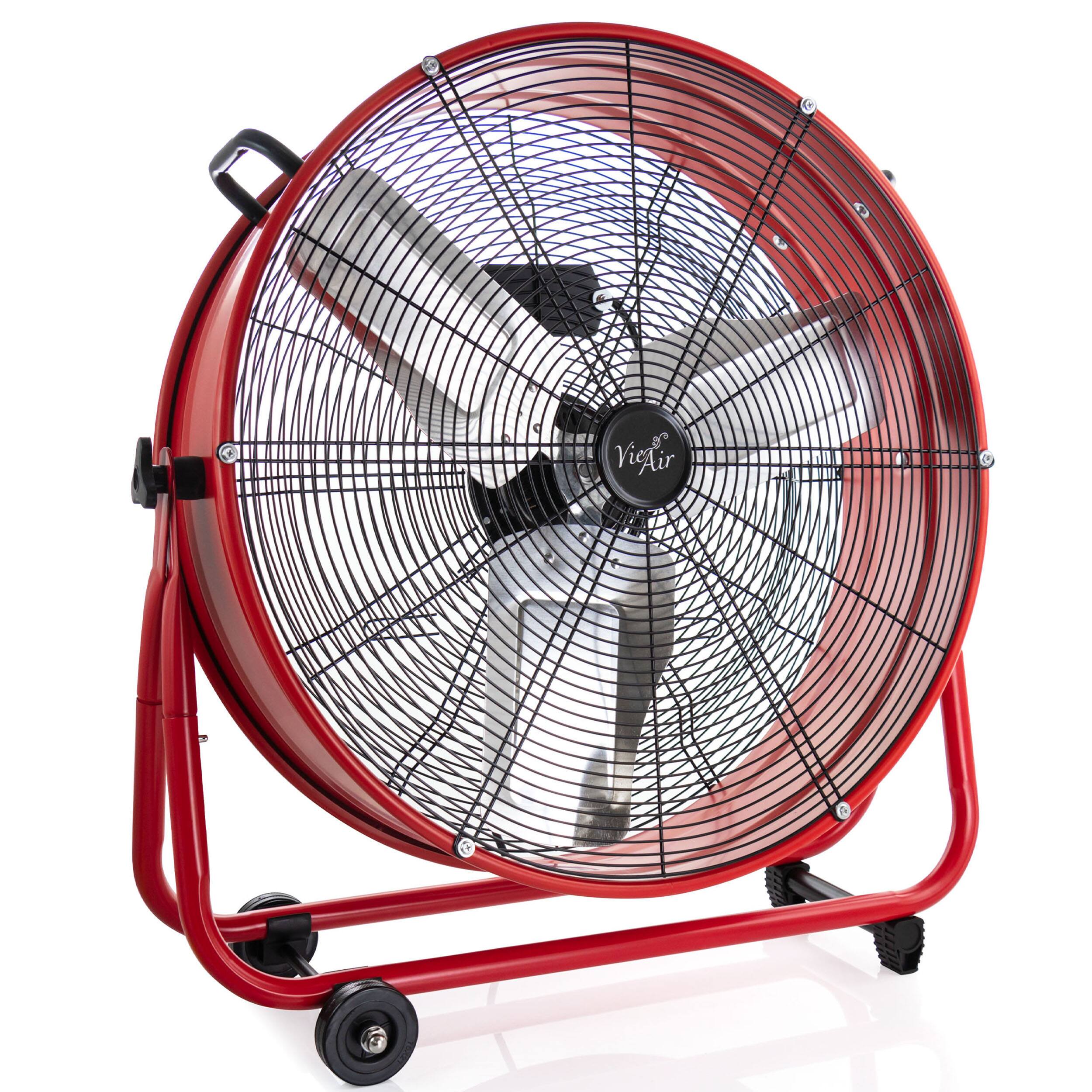 Alt View 1. VieAir - Vie Air 24 Inch Commercial Floor Drum Fan in Red - Red.