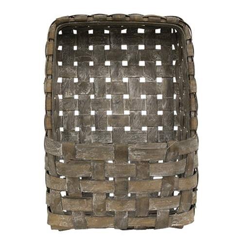 Angle. BreeBe - 2/Set Aged Tobacco Wall Pocket Baskets - Brown.