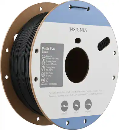 INSIGNIA Matte PLA Black
Diameter: 1.75mm ± 0.02mm
Printing Speed: Up to 300mm/s
Printing Temp: 190-230°C
Bed Temp: 25-60°C
Fan: On
Batch NO.: A7812122406
Compatible with Bambu Lab, Creality, Snapmaker, Elegoo, Anycubic, Prusa, Research, Flashforge, Sovol, Qidi Tech, and other 1.75mm FDM 3D Printers
1.75mm
1kg
~155g
DIAMETER
NET WT.
SPOOL WT.