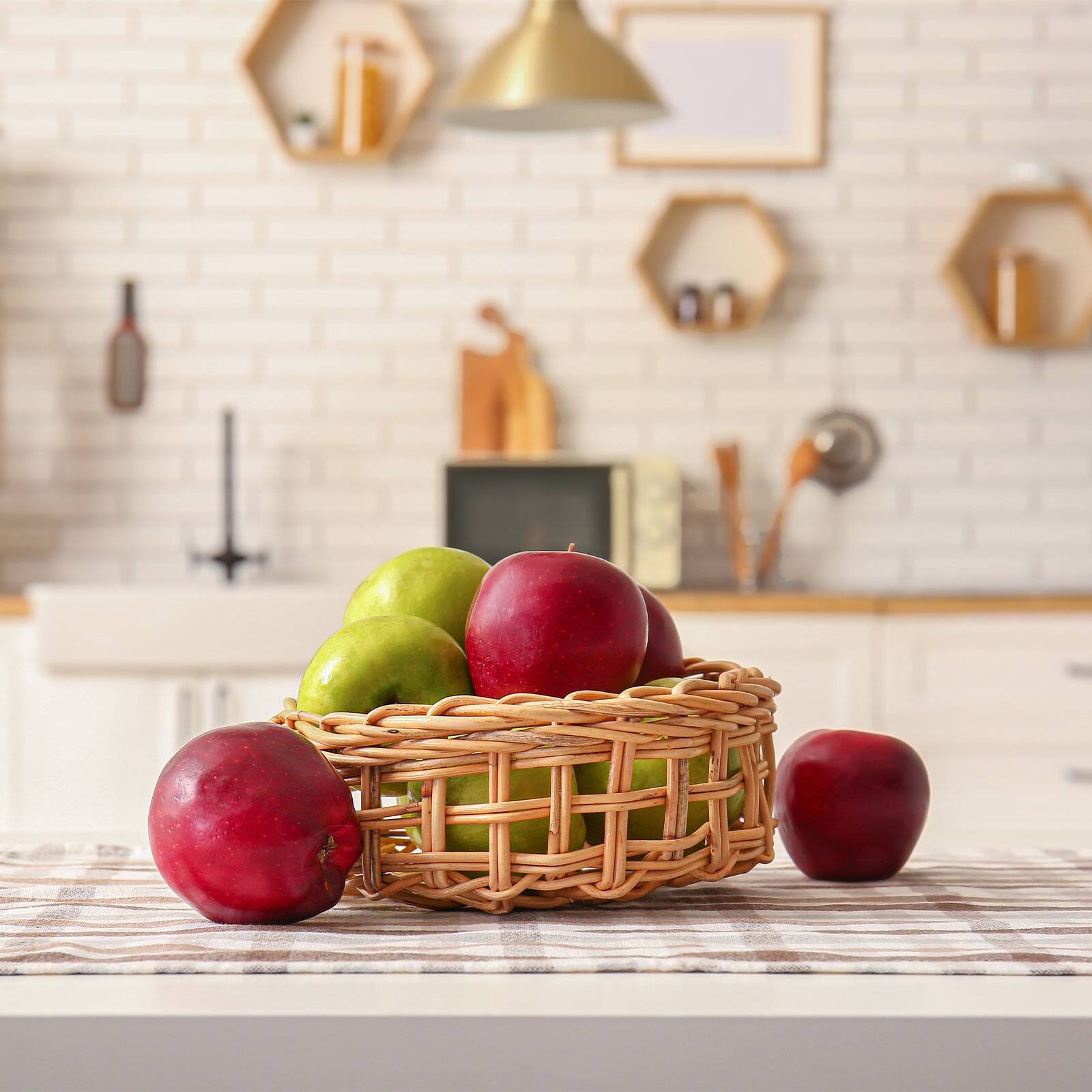 Alt View 4. Unique Bargains - Artificial Apple 3pcs Realistic Fake Fruit Simulation Decor for Kitchen Table Photography Props - Yellow.