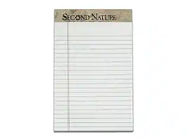 TOPS - Second Nature Notepads, 5" x 8", Narrow, 50 Sheets/Pad, 12 Pads/Pack - White