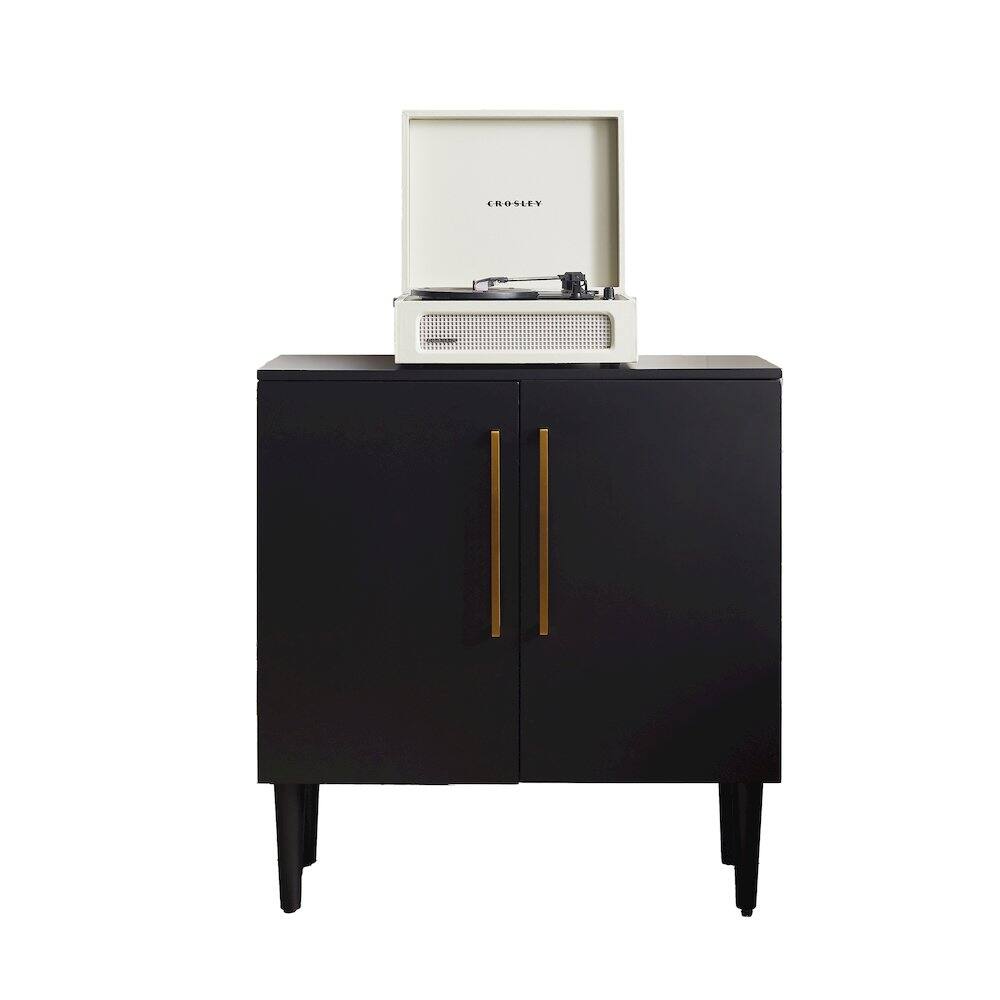 Back. Crosley Furniture - Everett Storage Cabinet - Matte Black.