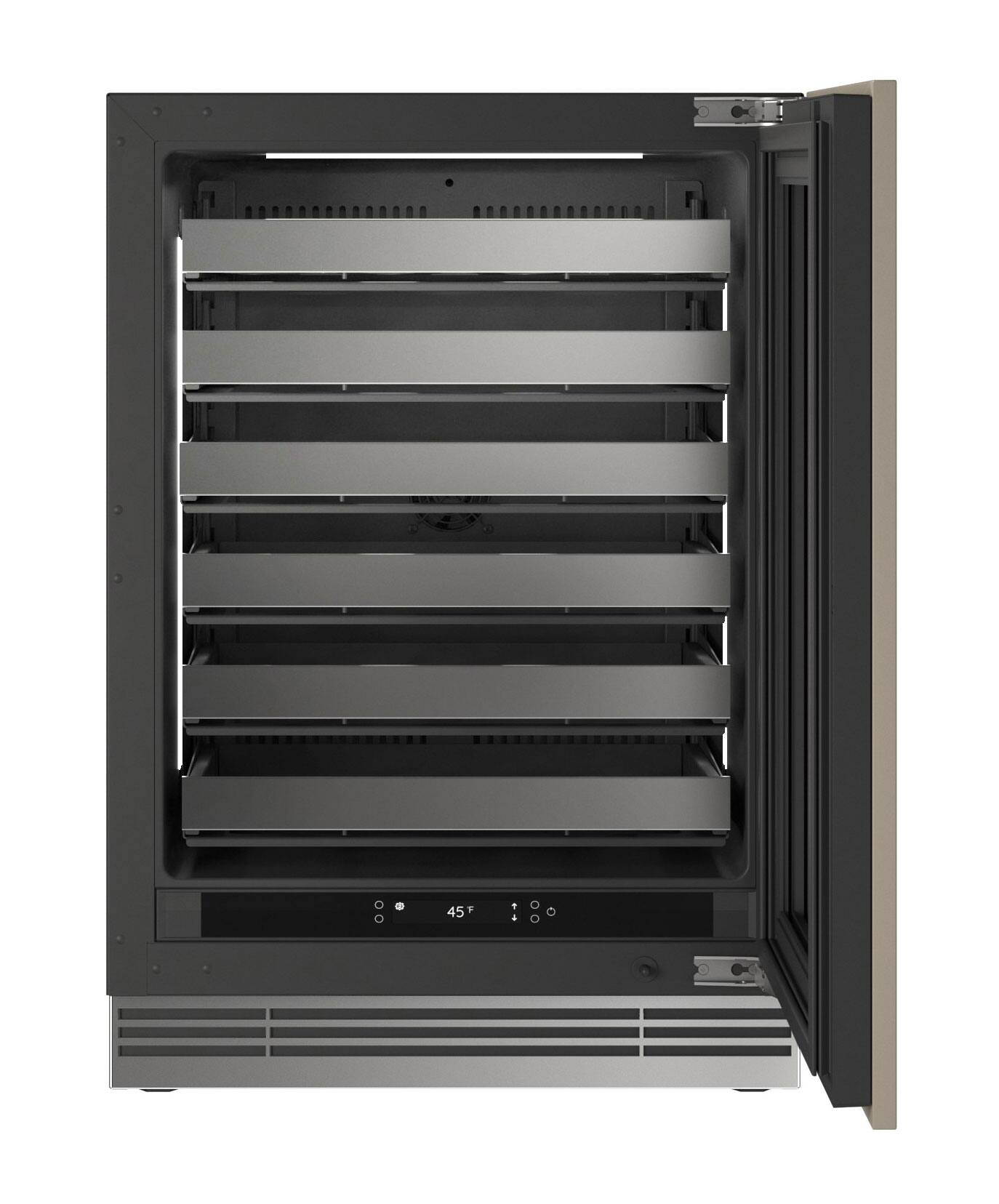 Alt View 1. U-Line - 24"W. 2.8 Cu.Ft. Built-In Wine Refrigerator-Panel Ready Frame w. Glass - Panel Ready.