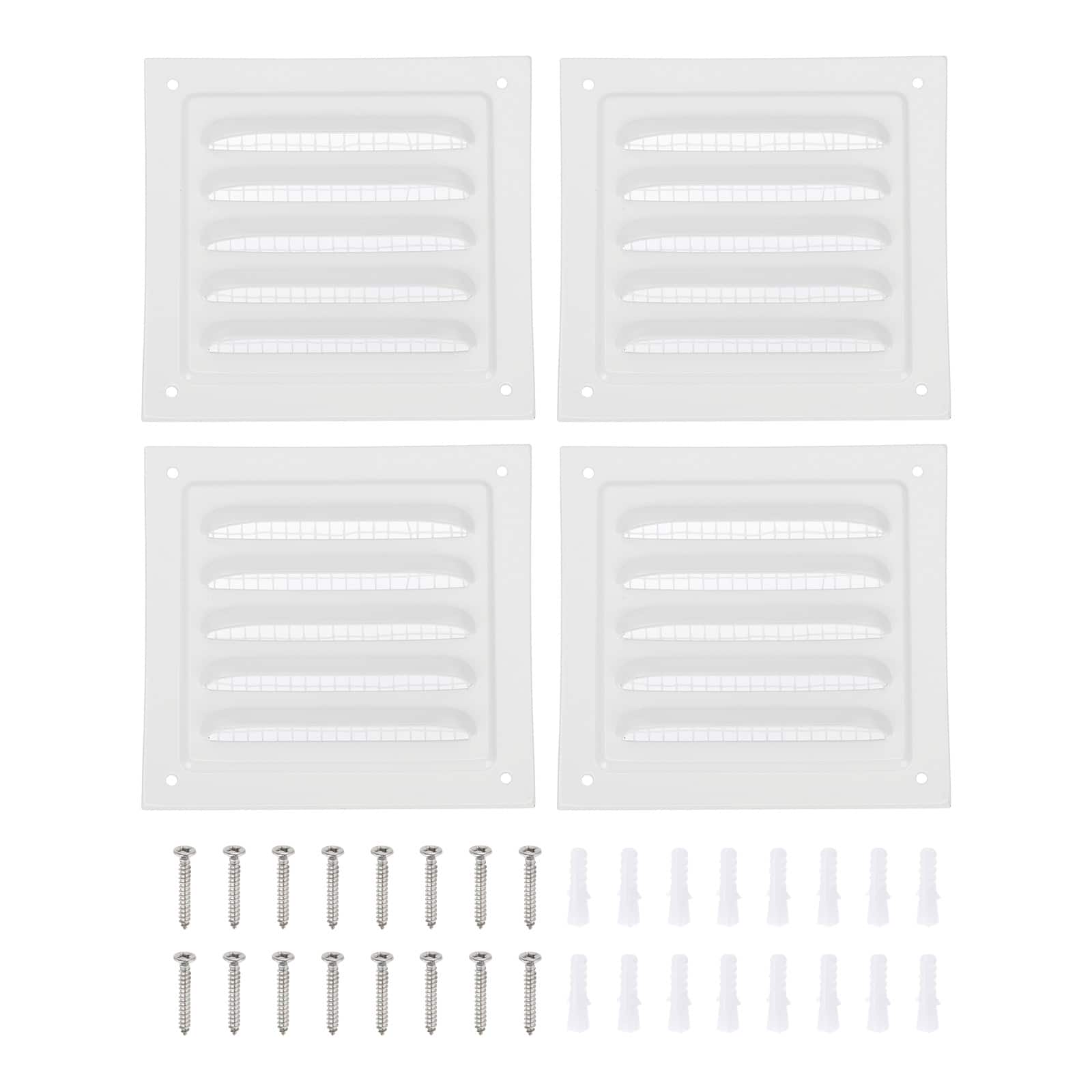 "Unique Bargains - 4""x4"" Attic Soffit Vent, 4pcs Aluminum Alloy HVAC Air Vent Cover with Screen Mesh and Screw for Wall Ceiling Attic - White" price history on PriceWatchPro