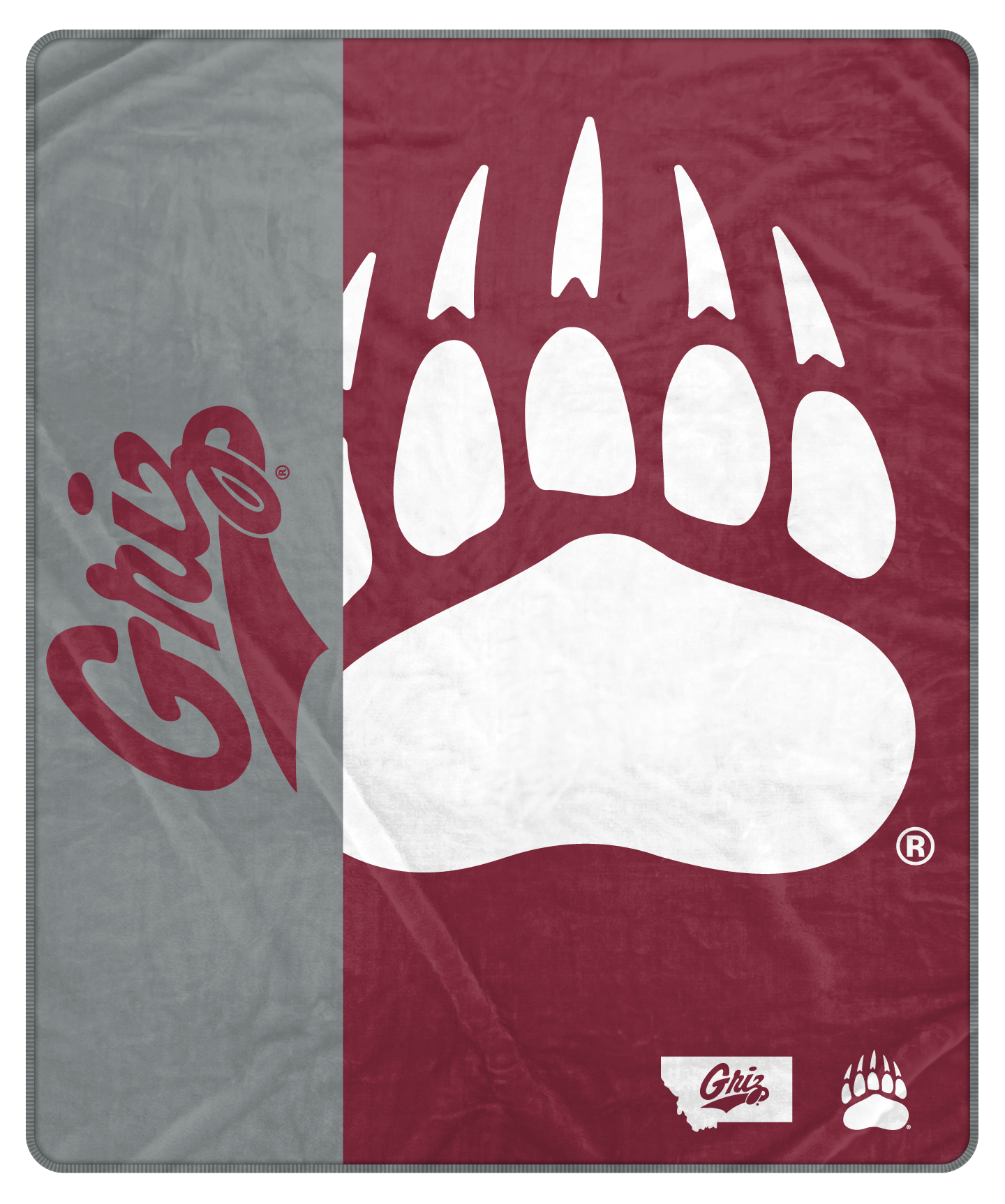 Pegasus - Montana Grizzlies 50" x 60" Endzone Ultra Soft Throw Blanket - Multicolor