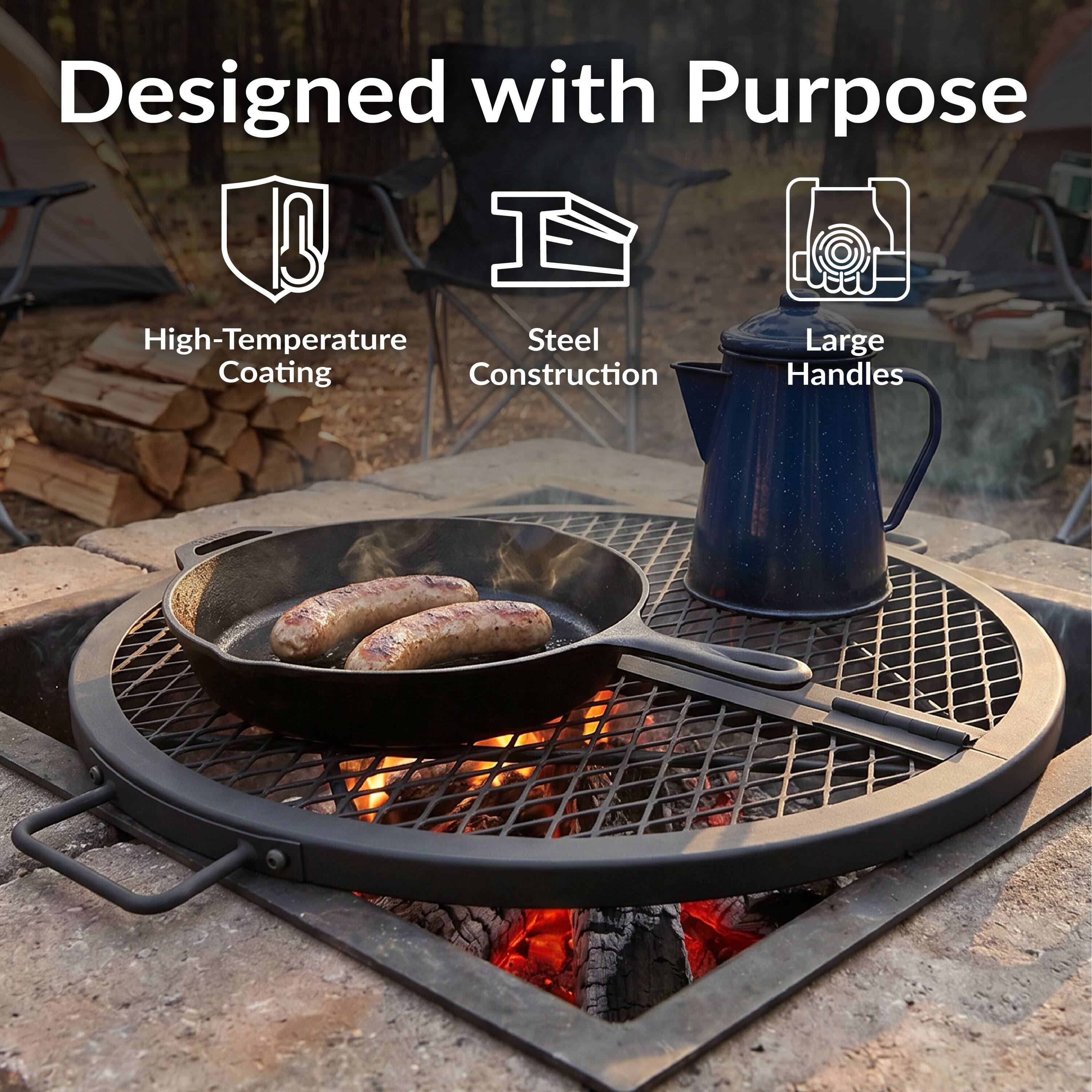 Designed with Purpose

- High-Temperature Coating
- Steel Construction
- Large Handles