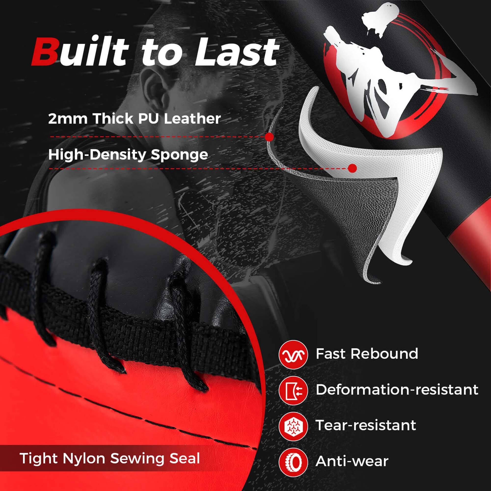 Built to Last

- 2mm Thick PU Leather
- High-Density Sponge
- Tight Nylon Sewing Seal

- Fast Rebound
- Deformation-resistant
- Tear-resistant
- Anti-wear