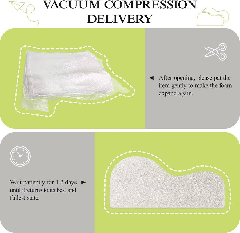VACUUM COMPRESSION DELIVERY

After opening, please pat the item gently to make the foam expand again.

Wait patiently for 1-2 days until it returns to its best and fullest state.