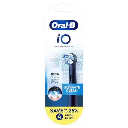 Oral B iO Replacement Brush Heads
100% Cleaner Teeth in 1 Week*
Ultimate Clean
Save up to 25% on 4 Brush Heads