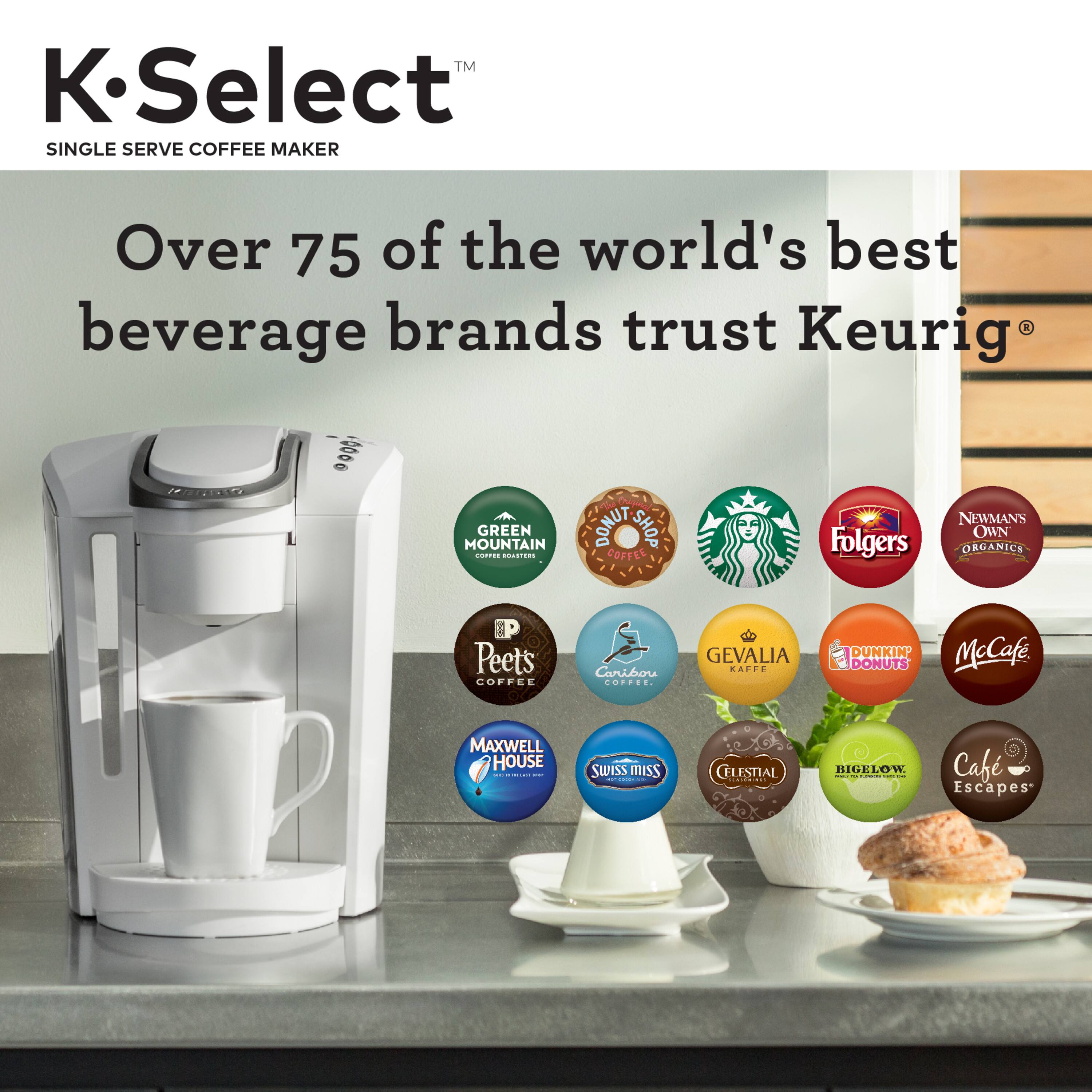 Alt View 19. Keurig - K-Select Single-Serve K-Cup Pod Coffee Maker - Matte White.