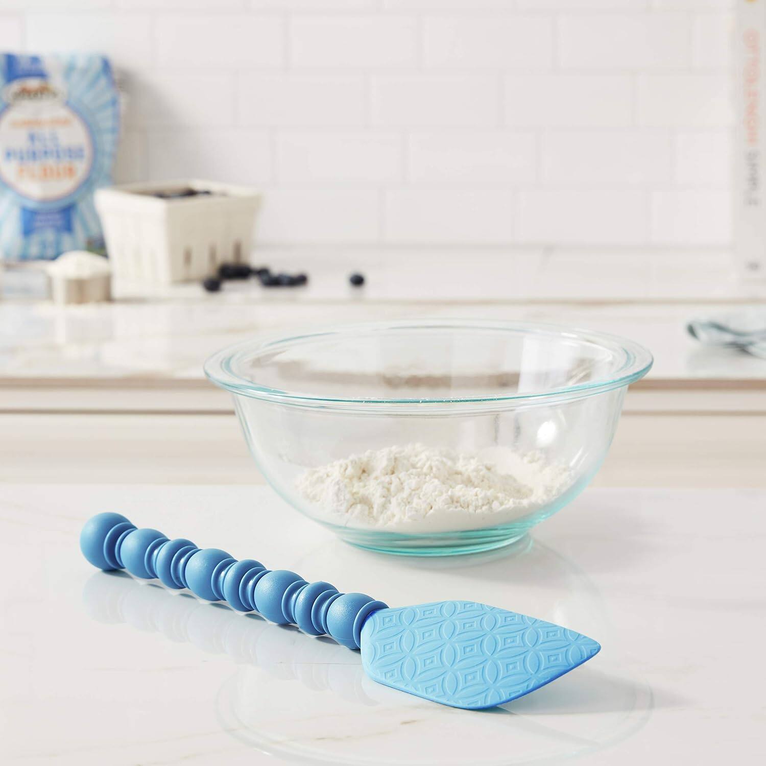 Alt View 4. Talisman Designs - Silicone Spatula, Vintage Inspired Tools Collection, Set of 1, Blue - Blue.