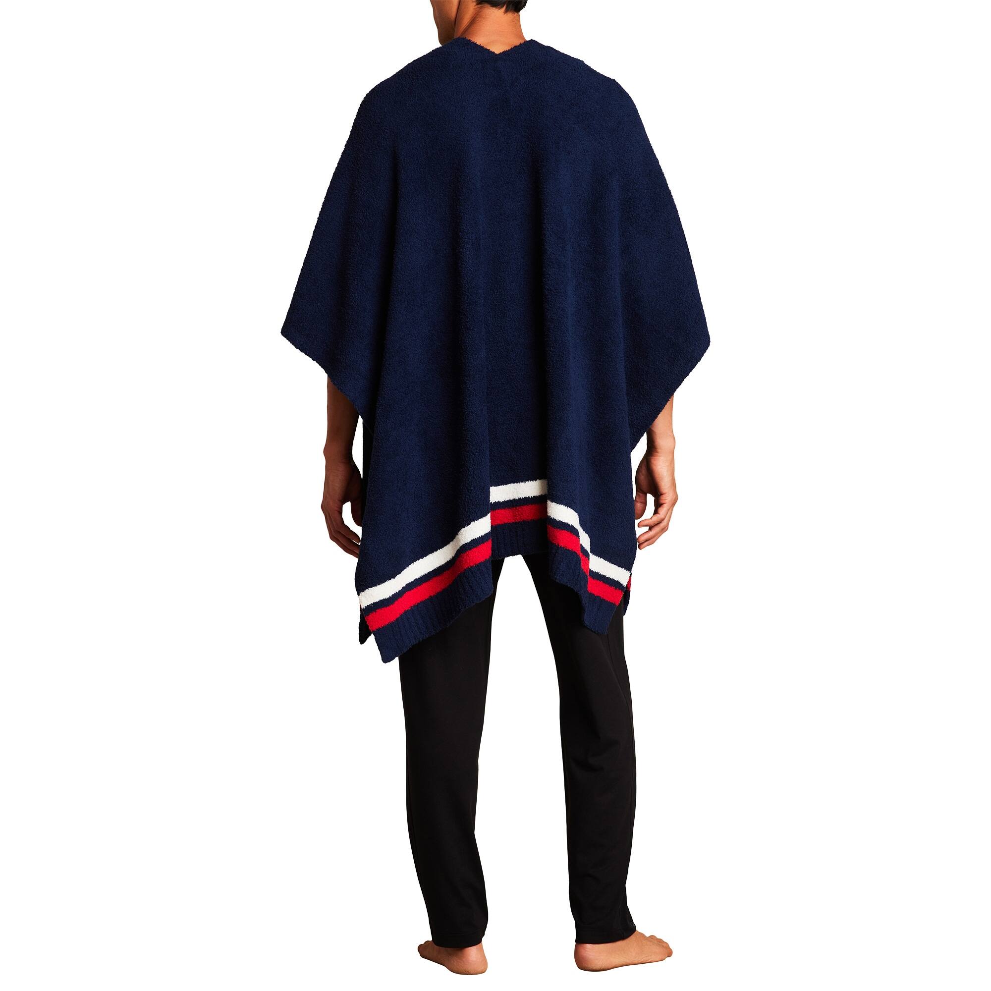 Alt View 1. Barefoot Dreams - Navy Atlanta Braves CozyChic 3-in-1 Poncho - Navy.