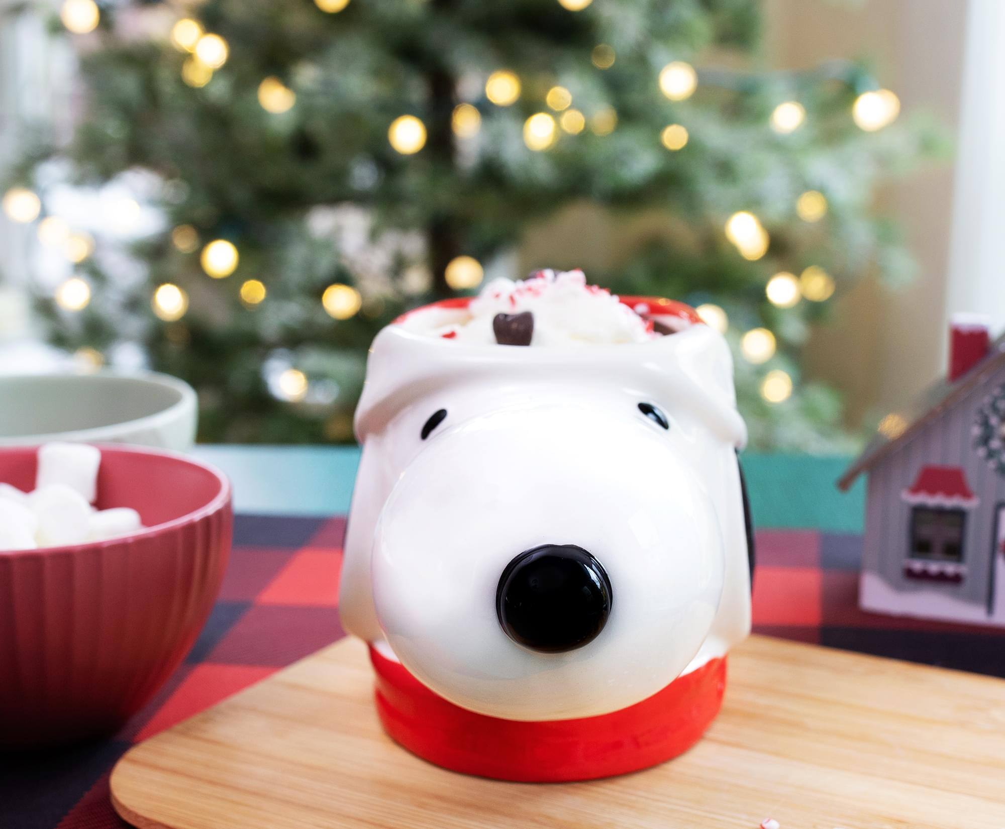 Alt View 4. Silver Buffalo - Peanuts Snoopy Christmas 3D Sculpted Ceramic Mug | Holds 20 Ounces - White.