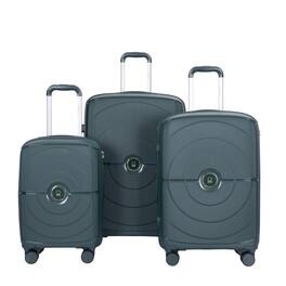 BreeBe - NEW Hardshell Suitcase Double Spinner Wheels Lightweight Durable PP Luggage Sets with TSA Lock, 3-Piece Set (20/24/28) - Green
