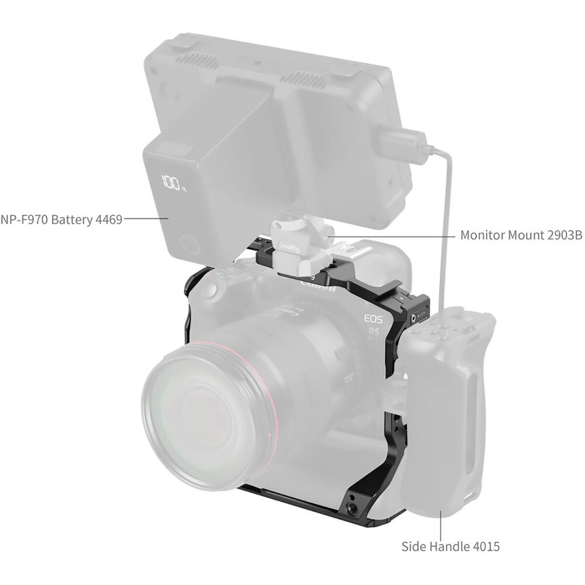 NP-F970 Battery 4469  
Monitor Mount 2903B  
EOS R5  
Side Handle 4015