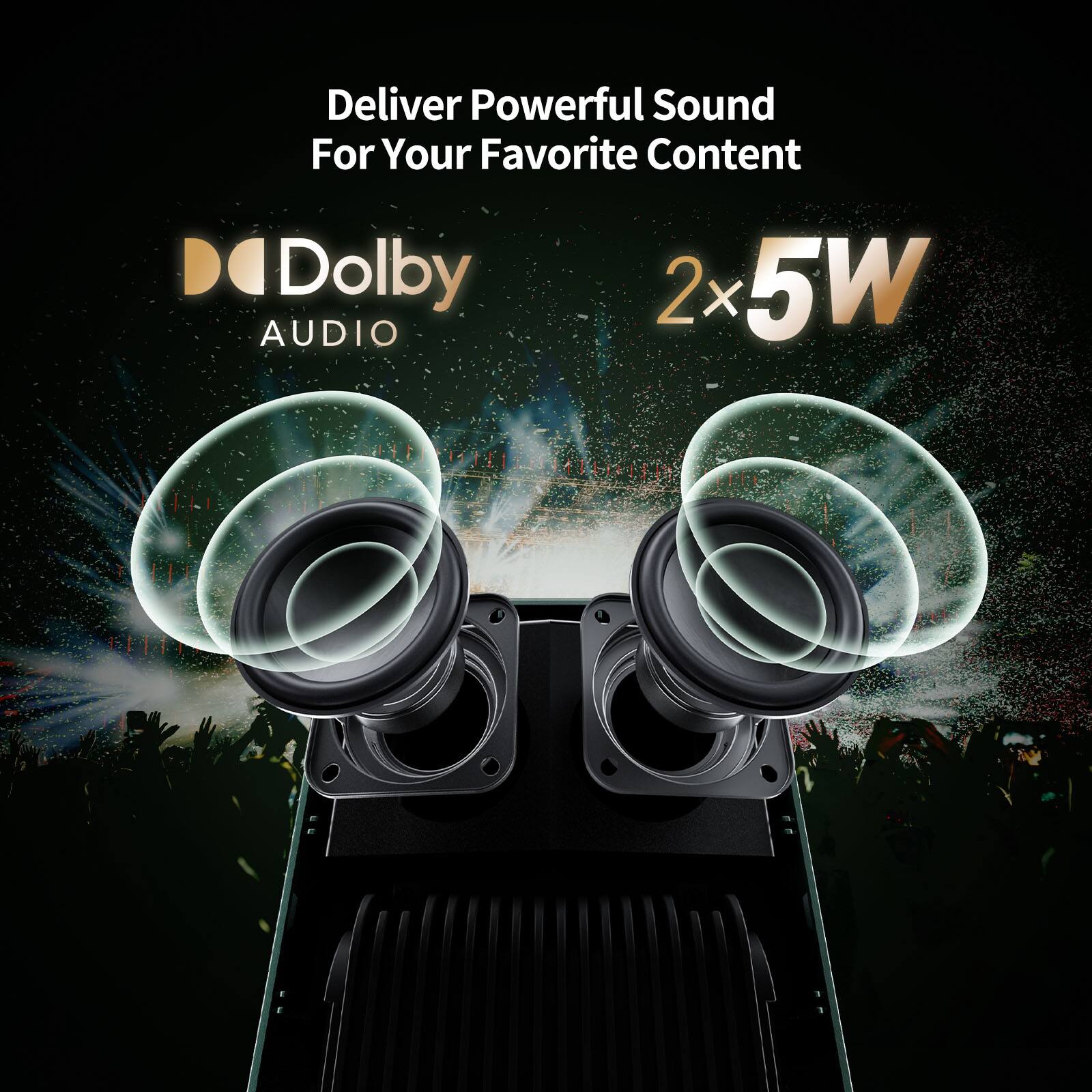 Deliver Powerful Sound For Your Favorite Content

Dolby AUDIO

2x5W