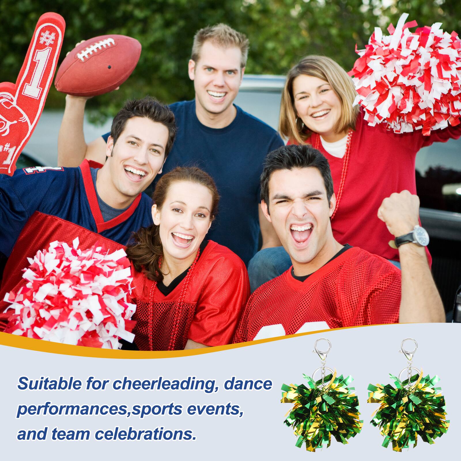 Suitable for cheerleading, dance performances, sports events, and team celebrations.