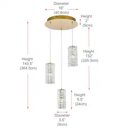 Elegant Lighting - Aston 16 inch LED Pendant - Satin Gold