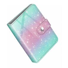 Front. Kitcheniva - Mini Photo Album Book For 2x3 Inch 52 Pockets For Fujifilm Glittering Green/Pink - Glittering Green/Pink.