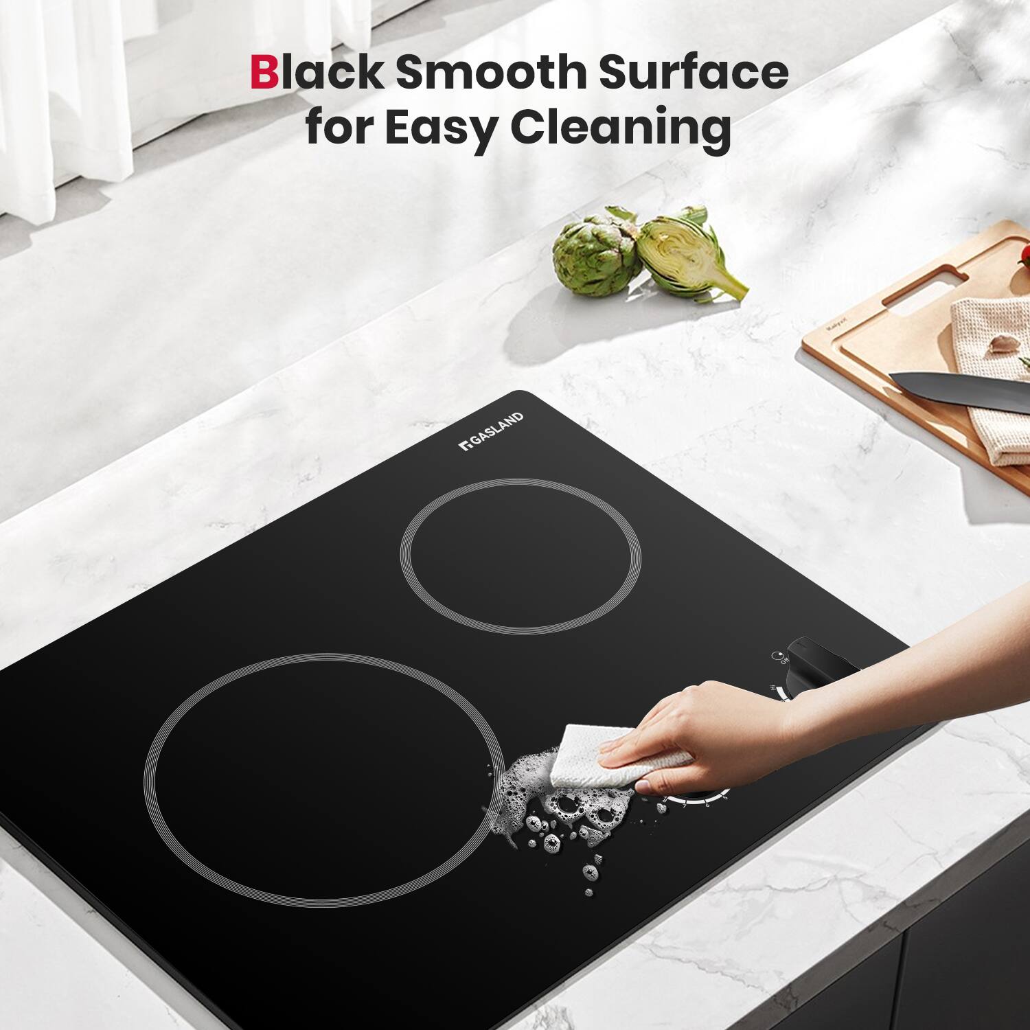 Black Smooth Surface for Easy Cleaning