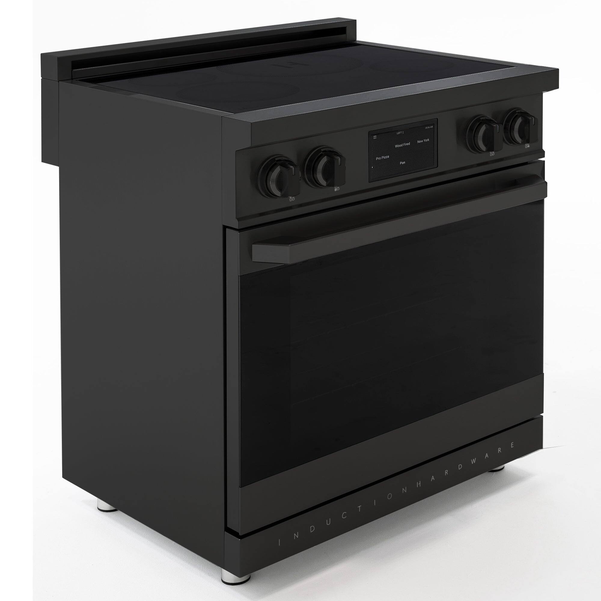Alt View 1. Induction Hardware - Professional 30 Inch Induction Range with Convection Oven & Air Fry, 4 Burner Electric Stove, Pizza Stone - Black.