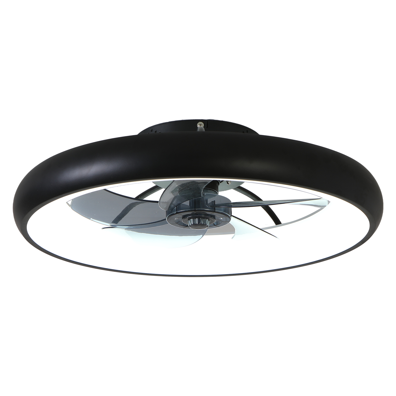 Alt View 7. Loheer - Loheer Ceiling Fan with Light, 21.7 Inch Black Flush Mount Fandelier, Remote App Control, Dimmable LED.