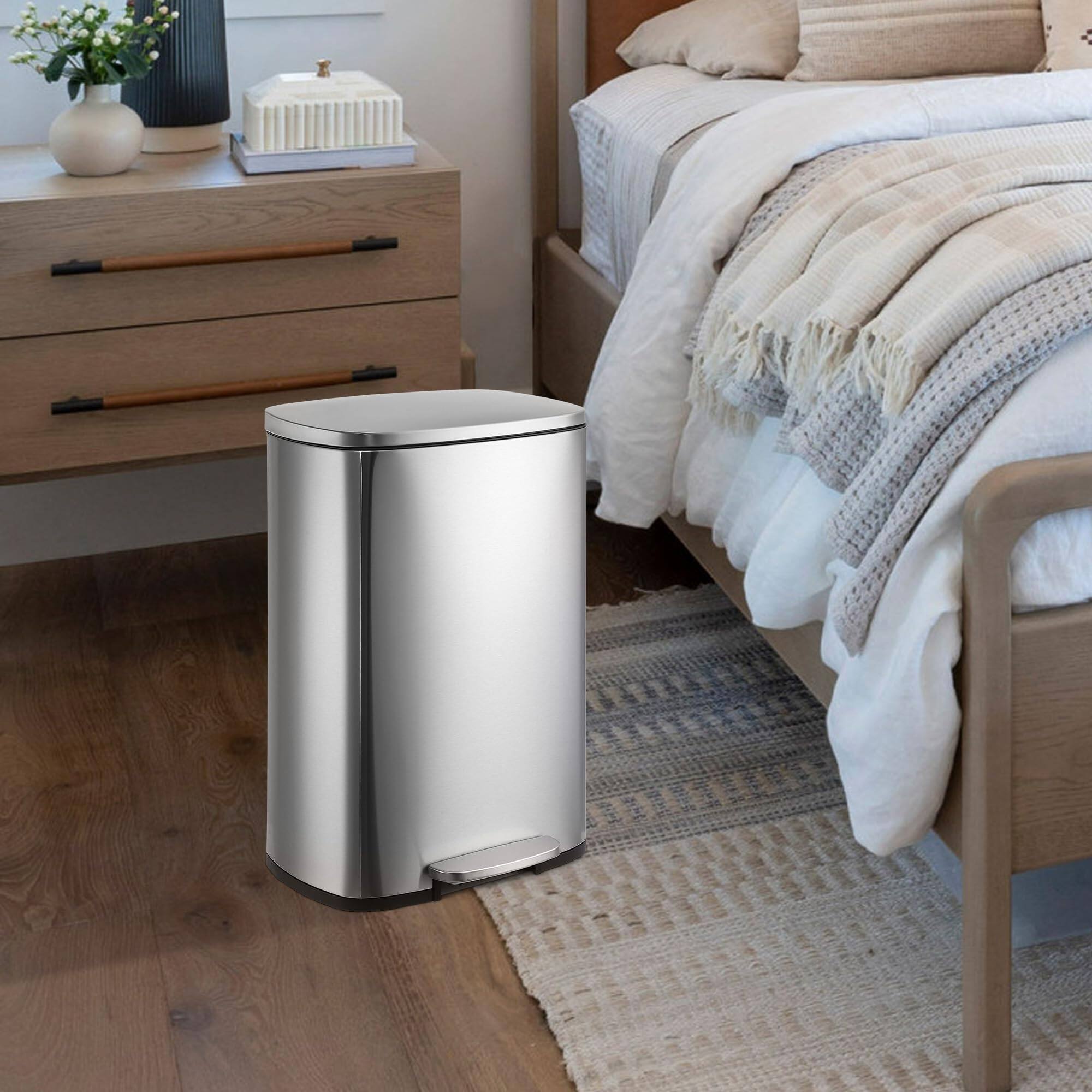 Alt View 3. Acekool - Garbage Can 13 Gallon Tall Kitchen, Hands-Free Stainless Steel Trash Can.