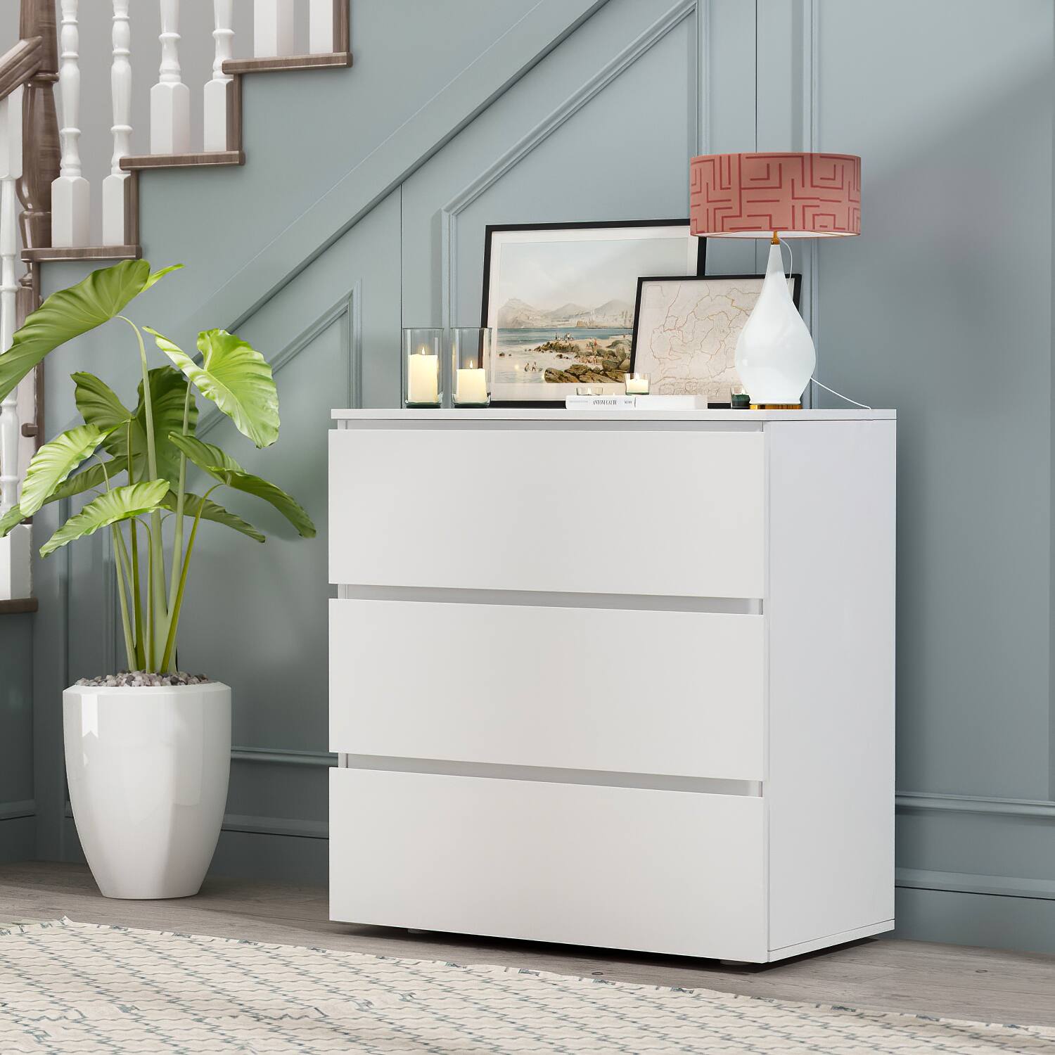 Alt View 5. FUFU & GAGA - FUFU&GAGA 3 - Drawer Drawers Compact Storage Unit – White, Perfect as Bedside or Living Space Organizer - White.