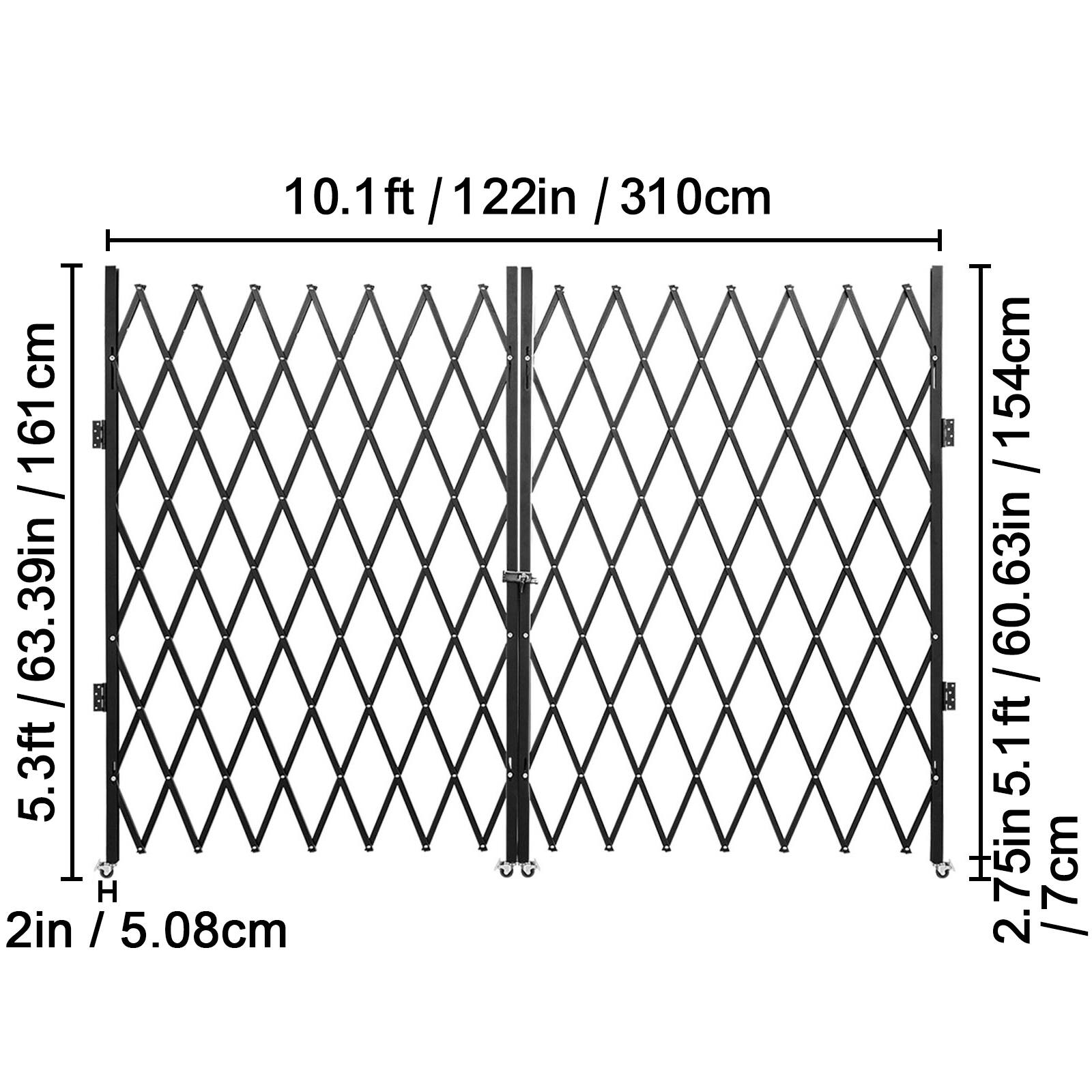 10.1 ft / 122 in / 310 cm  
5.3 ft / 63.39 in / 161 cm  
2 in / 5.08 cm  
2.75 in / 7 cm