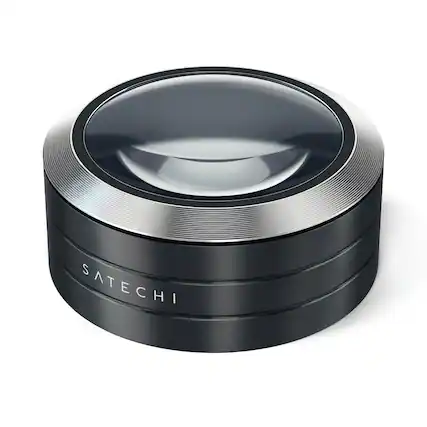 Front. Satechi - ReadMate LED Desktop Magnifier - Black.