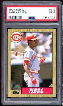 Barry Larkin Rookie Card 1987 Topps #648 PSA 9
