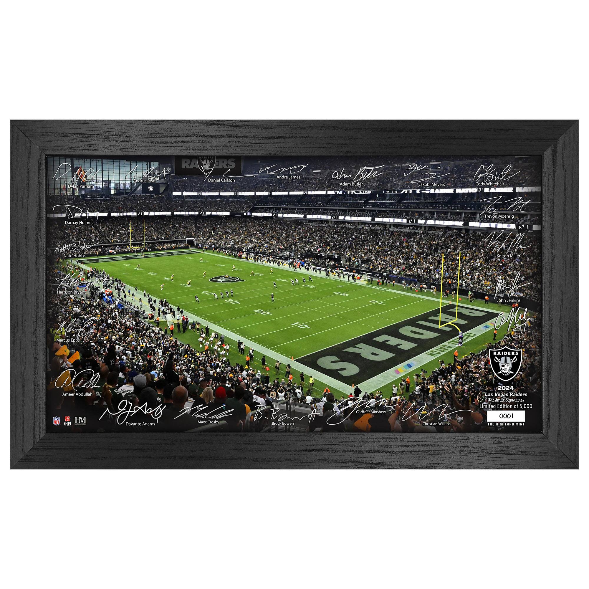 Las Vegas Raiders 12" x 20" 2024 Signature Gridiron Panoramic Framed Photo