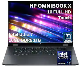 HP - Upgraded - OmniBook X Flip 2-in-1-16" 2K Touchscreen Laptop-Intel Core Ultra 7 256V-16GB Memory-1TB SSD-Windows 11 Home-Copilot+PC - Black