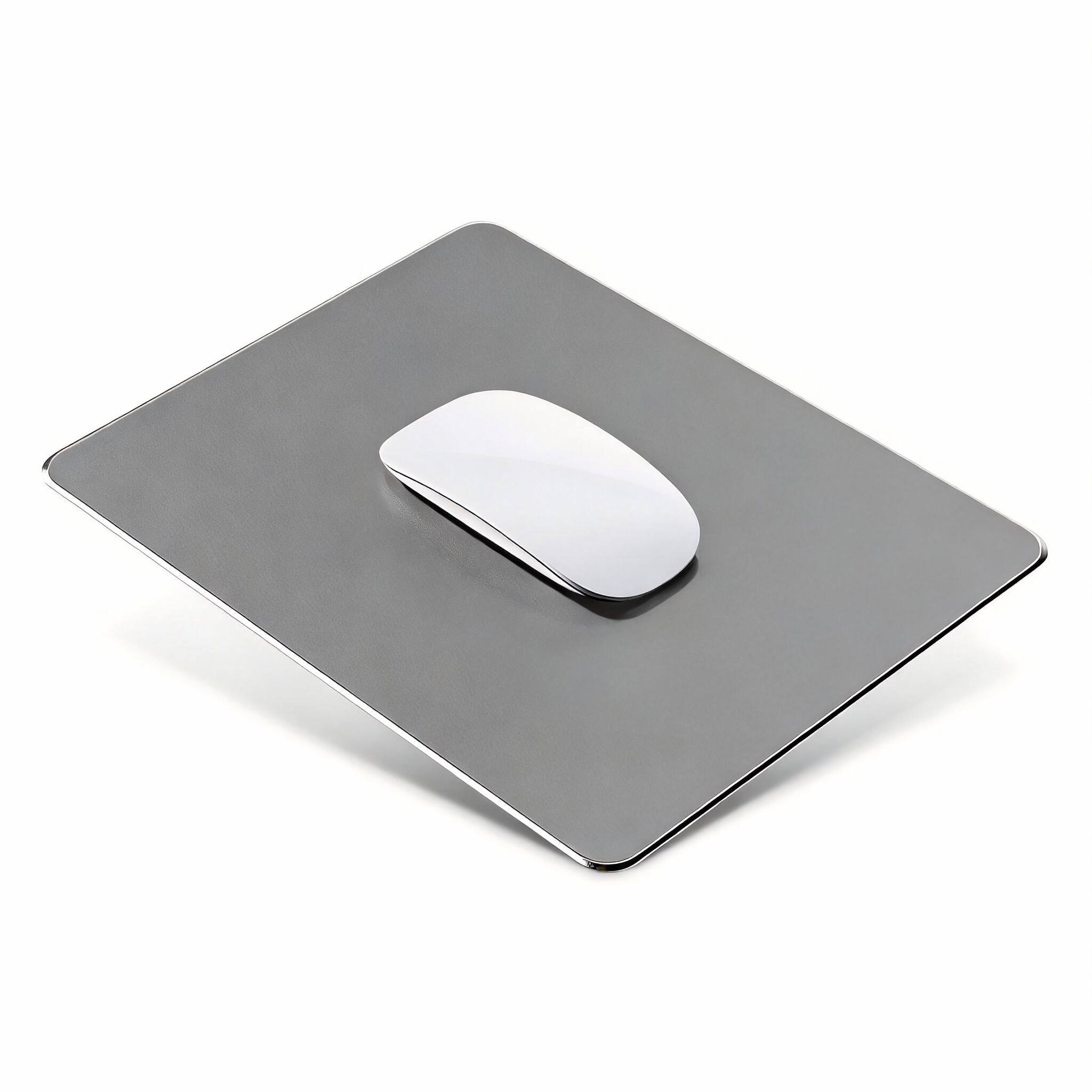 Front. Frangdom - Metal Aluminum Mouse Pad Double Sided Waterproof Gaming Office - Gray 9.1L x 7.1W inches.