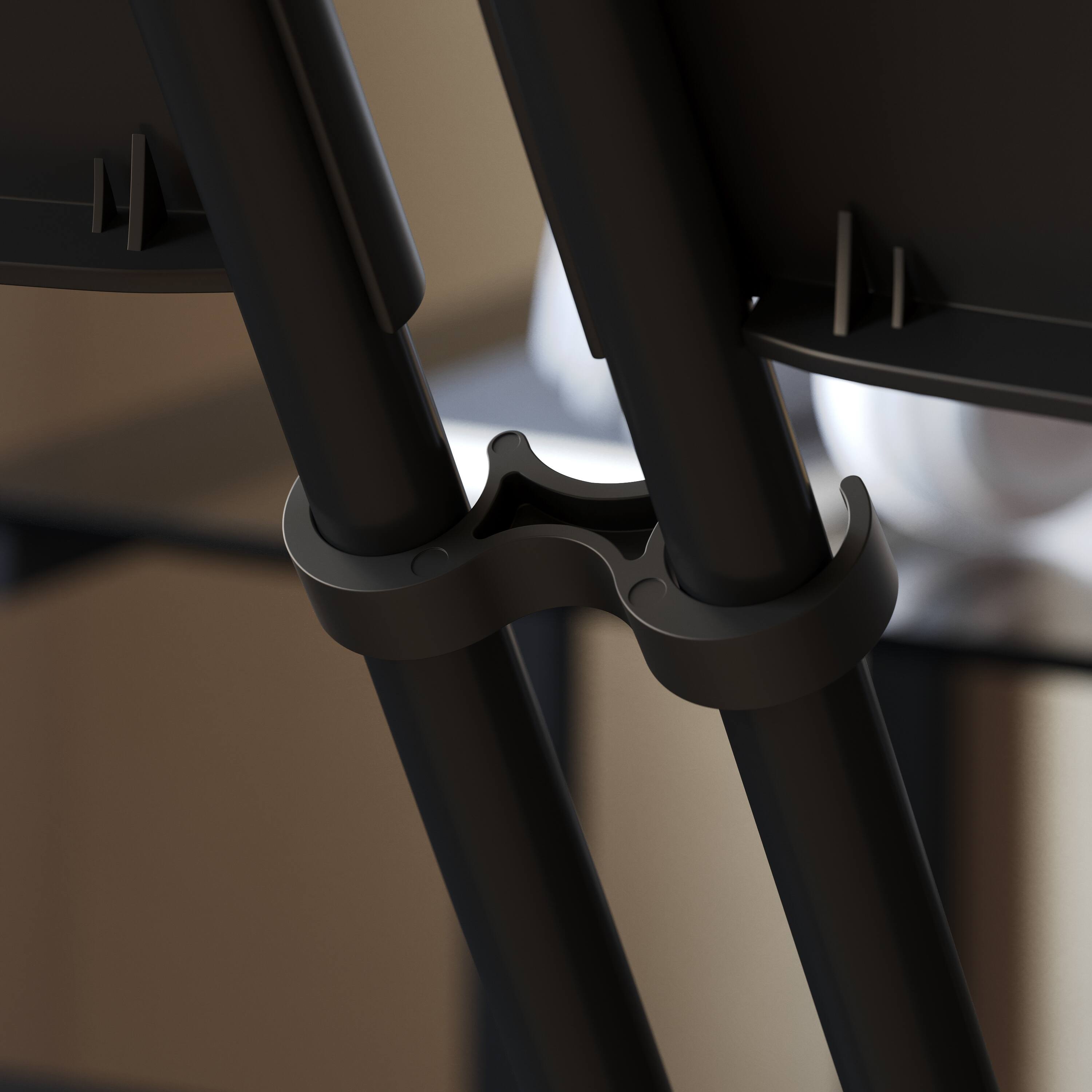 Alt View 1. Emma + Oliver - Mata Set of 2 Wide Plastic Ganging Clips for Extra Wide Chairs - Black.