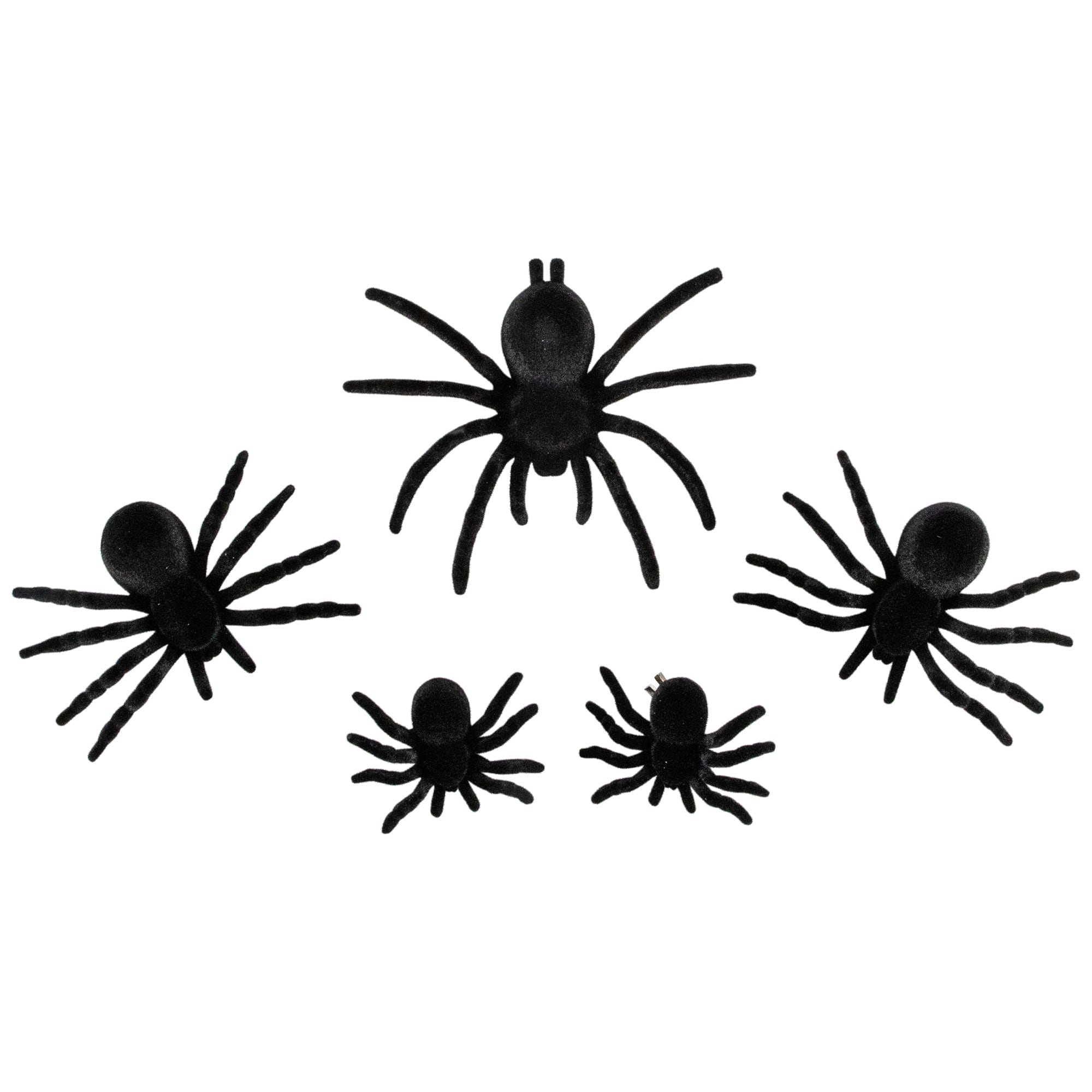 Northlight - Clip-on Tarantula Spiders Halloween Decorations - 9.5" - Set of 5 - Black