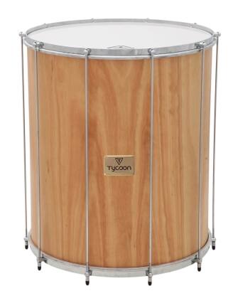 Front. Tycoon Percussion - 20" Surdo, Wooden Shell, Durable Synthetic Head, 10 Tuning Lugs, Produces Deep Booming Bass Sounds, Samba, Axé.