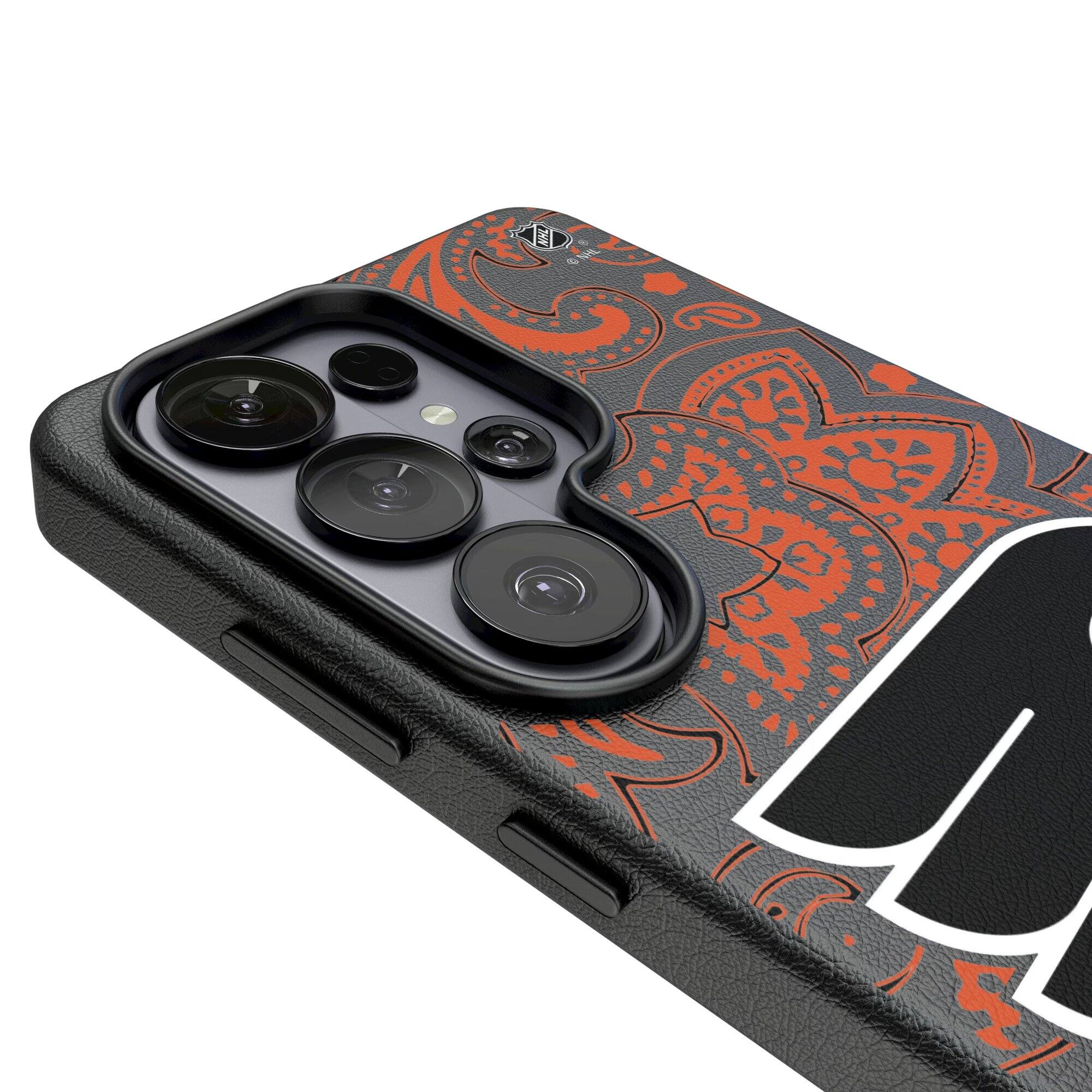 Alt View 2. Keyscaper - Philadelphia Flyers Paisley Galaxy Magnetic Bump Case - S26 Plus - Black.