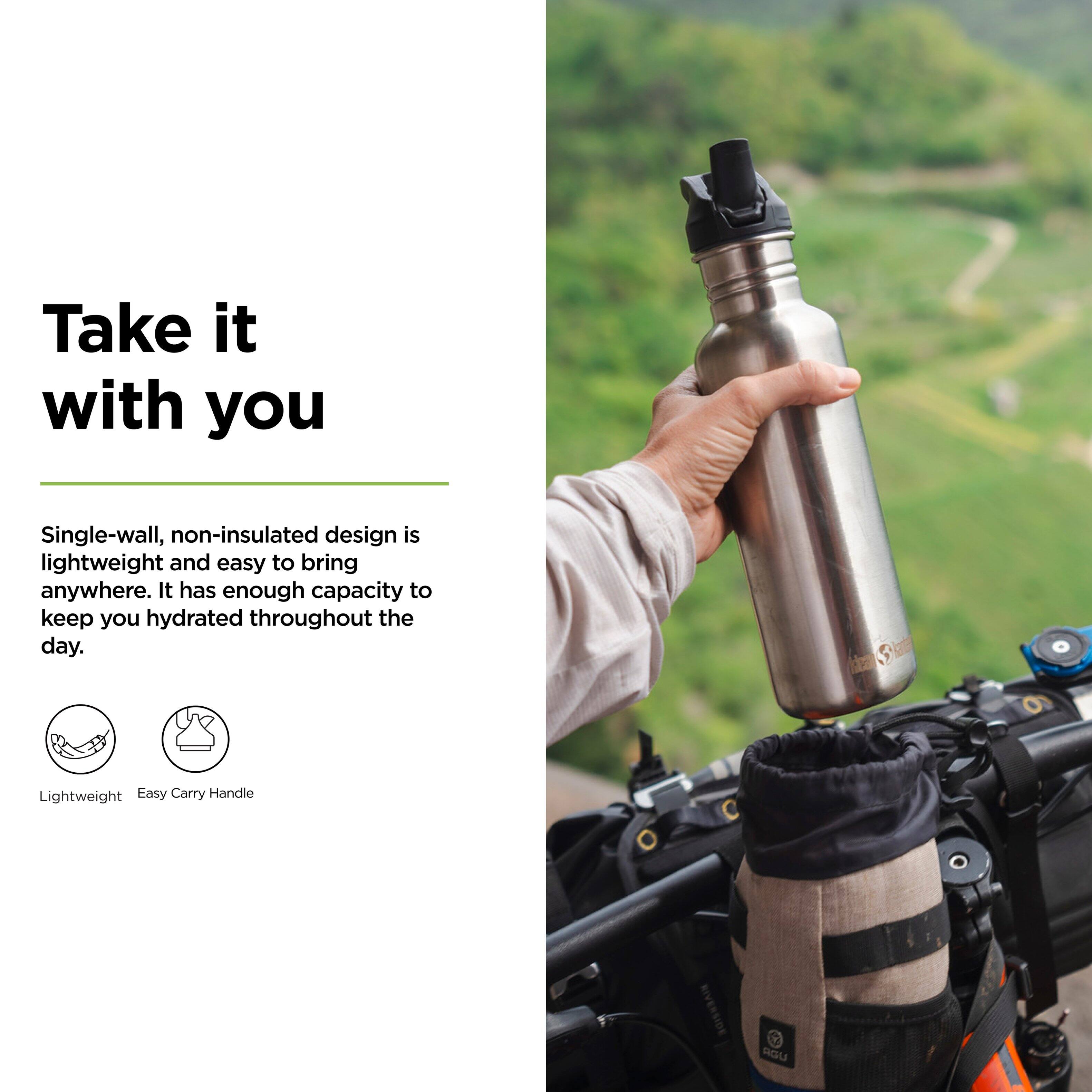 Take it with you

Single-wall, non-insulated design is lightweight and easy to bring anywhere. It has enough capacity to keep you hydrated throughout the day.

Lightweight | Easy Carry Handle