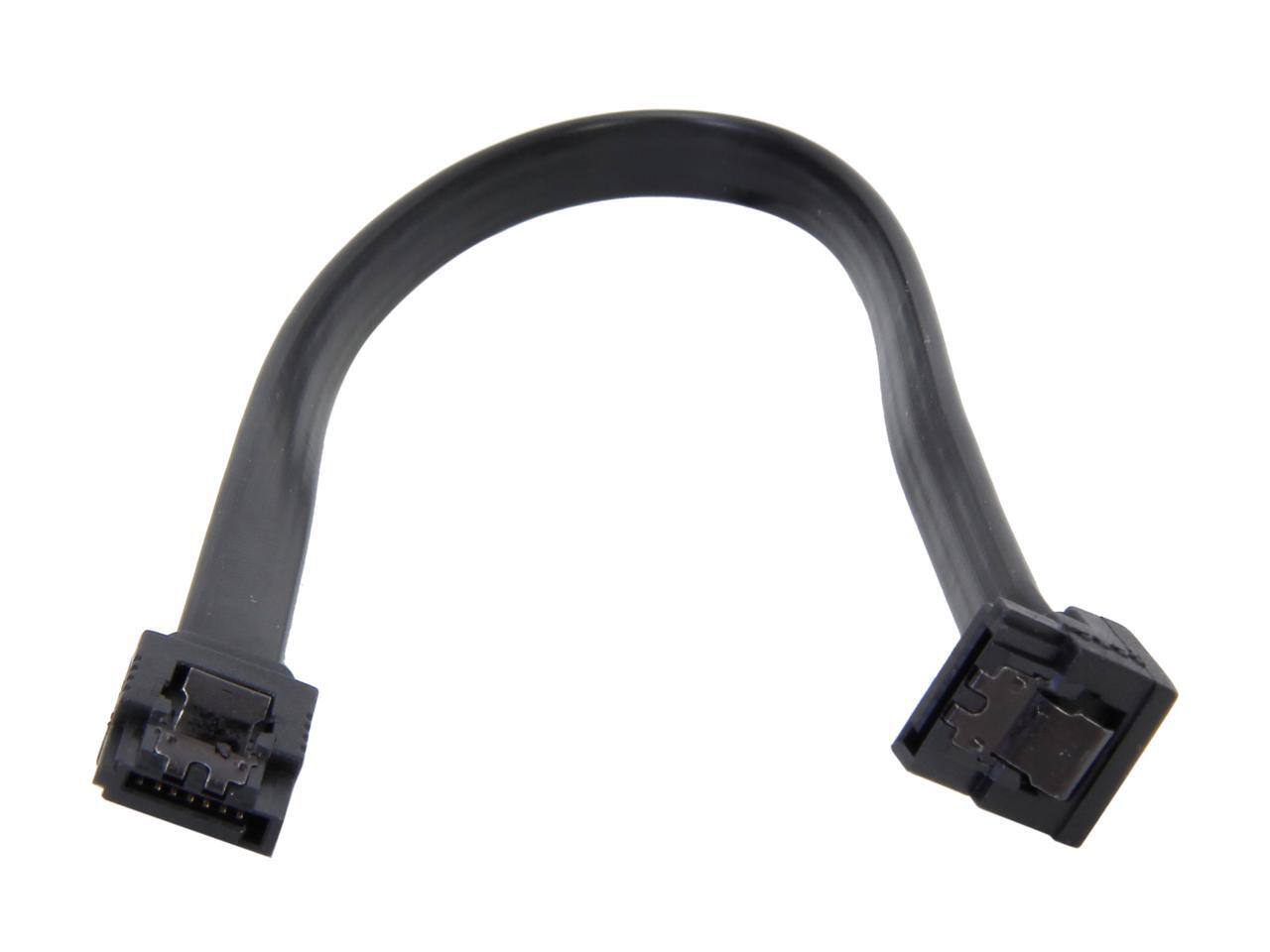 Alt View 1. Nippon Labs - Nippon Labs SATA3L0.8FT-90/180BK 9.6" SATA III Male to Male Latching Cable(Flat to Right Angle), Black.
