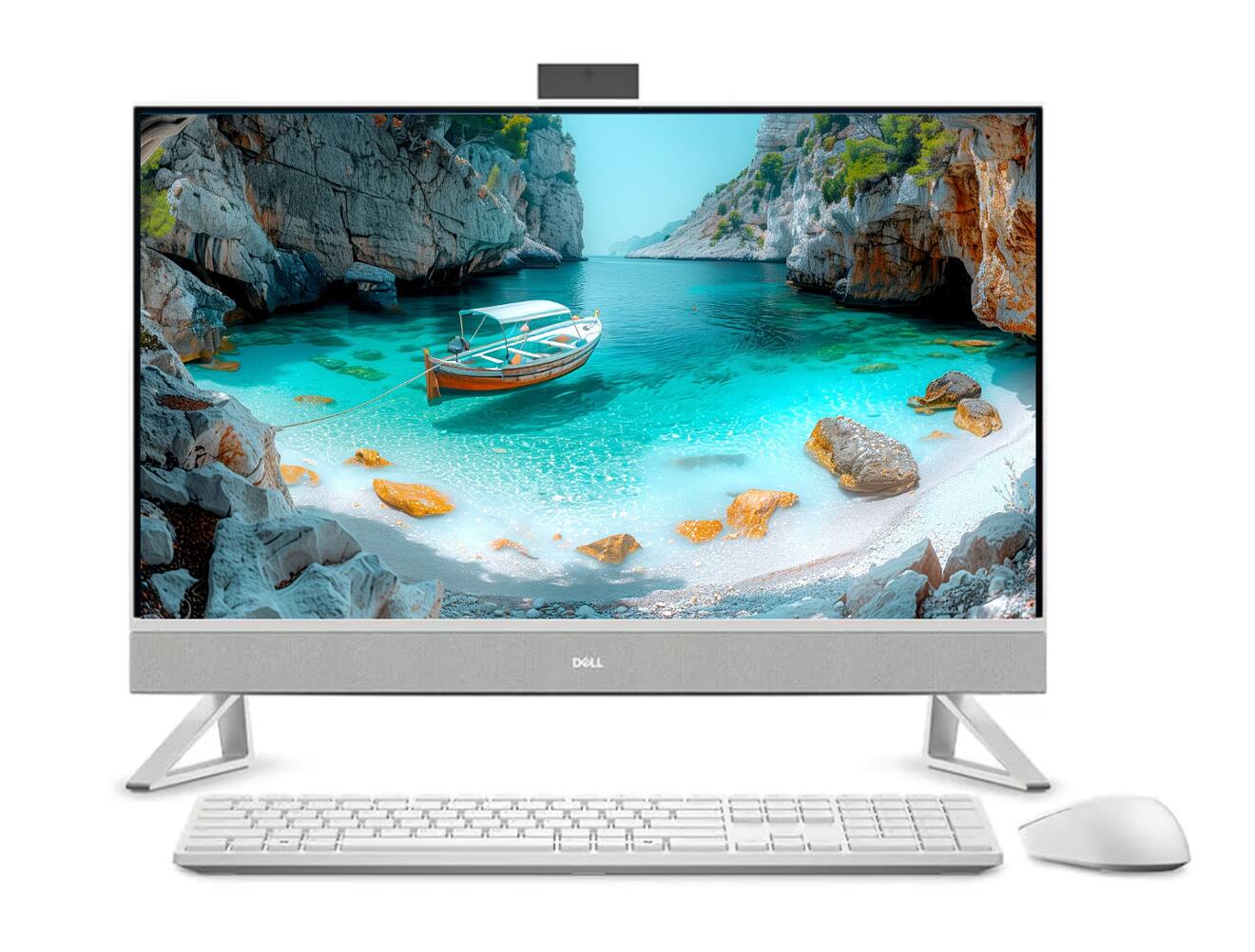 Alt View 1. Dell - Dell 27 All-in-One (Core 7 150U, 32GB, 1TB PCIe SSD, 27 Touch FHD (1920x1080), GeForce MX570 A, Win 11 Home) - White.