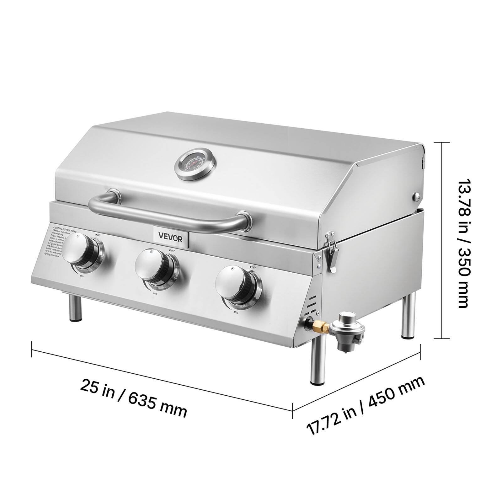 - VEVOR
- 13.78 in / 350 mm
- 25 in / 635 mm
- 17.72 in / 450 mm